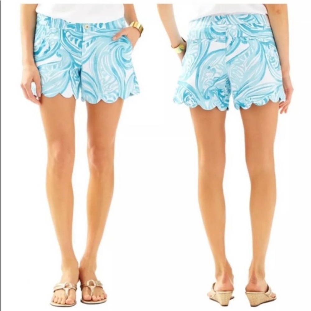 Lilly Pulitzer Blue Sea Ruffles Buttercup Shorts